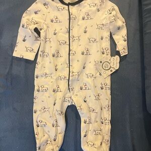 Little Me White and Black Pajama Sets with Cozy Animal Print